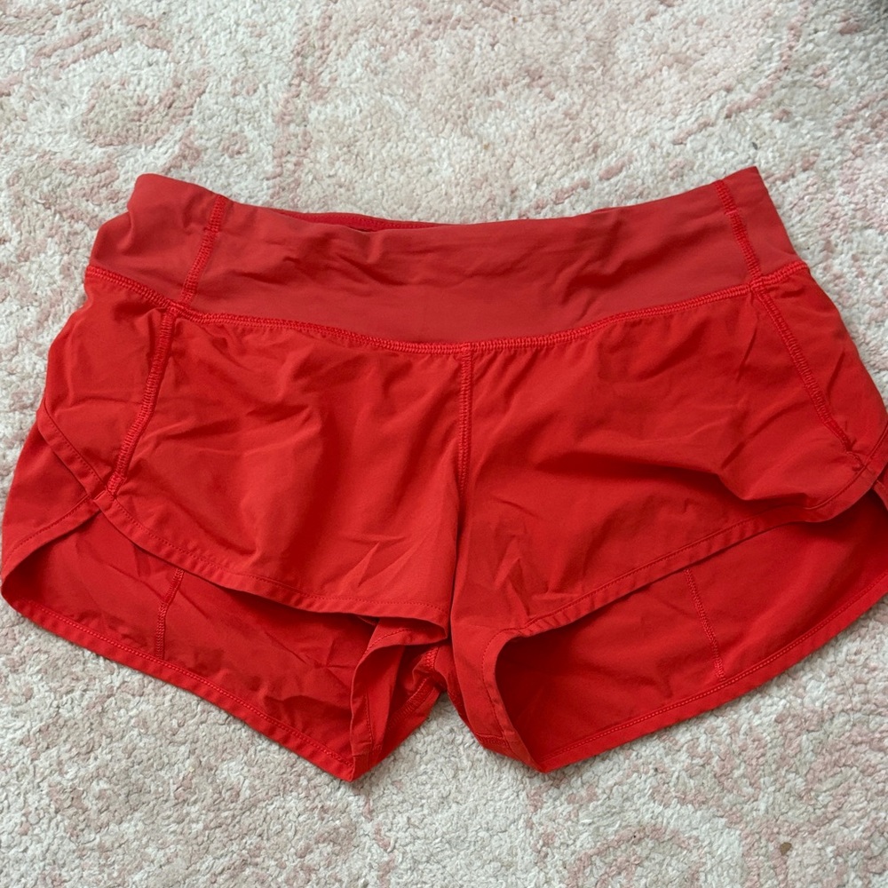 Red Size 4 Lululemon Speed Up shorts